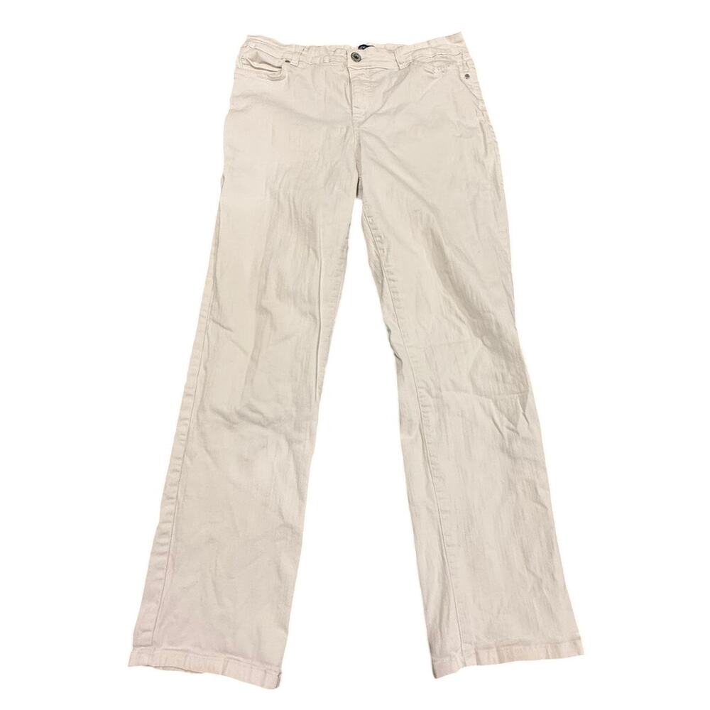 Bandolino Women's Mandie Classic Fit Straight Leg White Denim Jeans Size 12